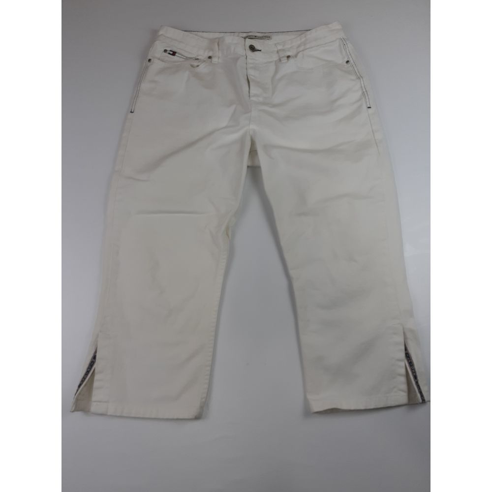 TOMMY HILFIGER WHITE HIGH WATERS CAPRI JEANS SZ 14